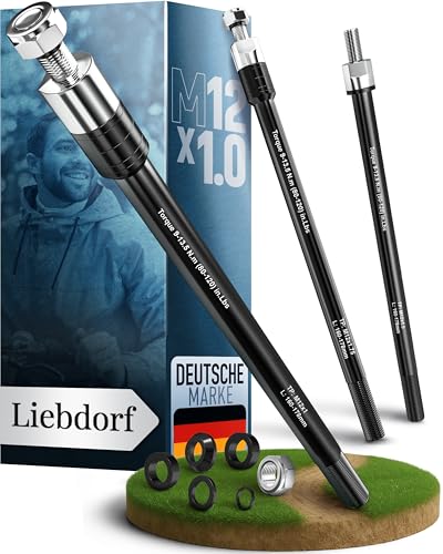 Liebdorf® Steckachse Fahrradanhänger - M12 Adapter für alle Längen -...