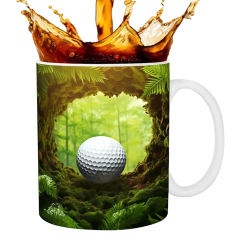 Golf-Tasse, einzigartiger Golfballbecher für Golfliebhaber – klassisches Geschenk aus Keramik, Kaffee, Golfball für Papa oder