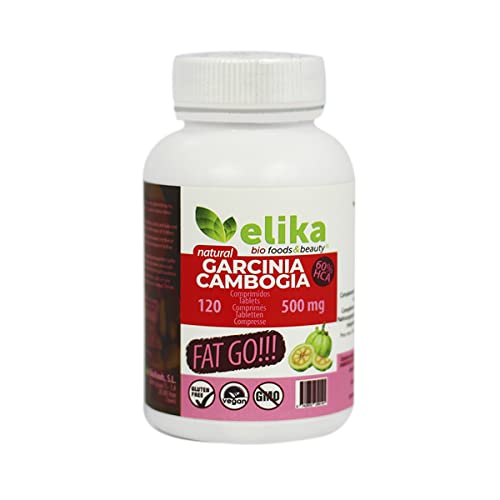 Garcinia Cambogia PLUS de Elikafoods® 100% extracto natural al 60% de HCA. 120 comprimidos vegetales de 500mg. Supresor del apetito, adelgazante, quemagrasas. Sin estimulantes artificiales Cover