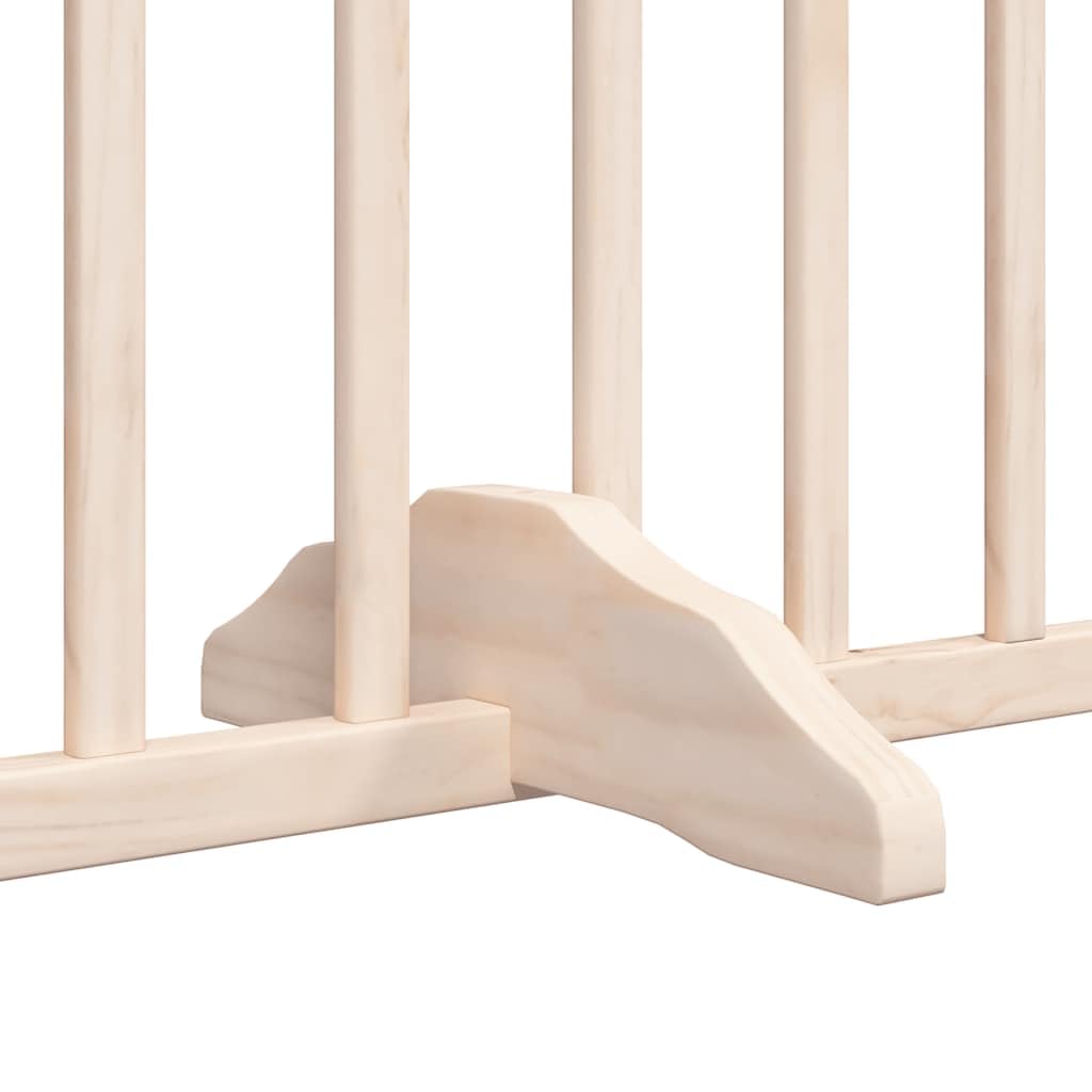 8-TLG. Puerta plegable para perros con puerta de madera de álamo de 640 cm, rejilla plegable para perros con puerta con cerradura, puerta para perros plegable sin taladrar