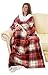 Catalonia Sherpa Wearable Blanket with Sleeves Arms,Super Soft Warm Comfy Large Fleece Plush Sleeved TV Throws Wrap Robe Blanket for Adult Women and Menuffalo,Red Plaid Buffalo