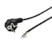 Produktbild Faconet® Netzkabel Anschlusskabel Schutzkontaktstecker 90° zu offenem Kabelende 1.5 Meter 3x 0,75mm 250V 10A Schuko CEE 7/7, Power cable open wire (black)