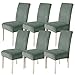 CYCMACO Stuhlhussen Samt 6er Set, Stretch Stuhlüberzieher, Stuhlbezug Schwingstuhl, Hussen Für Stühle Hochlehner, Stuhlbezüge Kratzfest, Universal Chair Cover Waschbarer, Bohnengrün