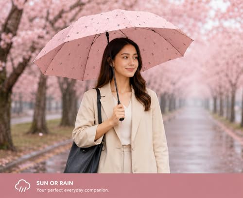 Image of Umbrella for Women | Umbrellas for Men | UV Coated 3 Fold Umbrella for Rain with Auto Open and Close Small Printed Folding Travel-Foldable Windshield