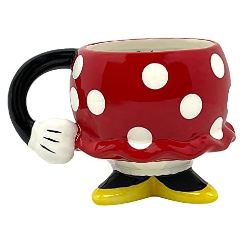 FAB Starpoint Ceramic Disney Minnie Mouse Red Drinking Mug with Arm, One Size Cover