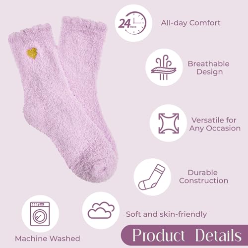 Image of American Trends Coral Fleece Cloud Fuzzy Socks Ultra-Soft Warm Sleep Socks Cozy Unisex Self-Care Gifts Boo Basket Stuffers