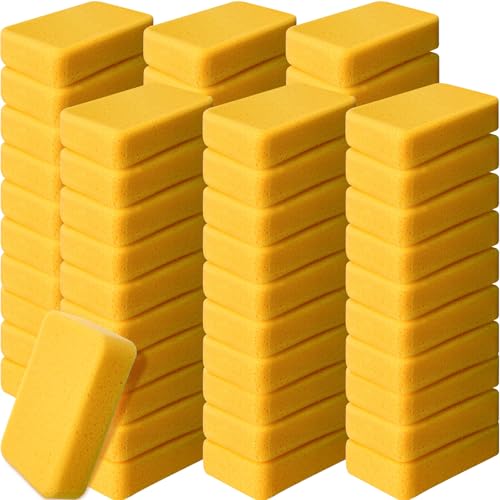 Image of Tioncy 60 Pcs Large Sponges Bulk 7.5 x 5.5 x 1.9 Inch Grouting Car Wash Foam Cleaning and Washing Sponge Commercial Foam Large All Purpose for Cleaning Dishes Car Tile Bike (Yellow)