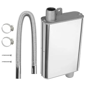 Inscrip Exhaust Pipe Silencer Muffler Kit, 24mm Exhaust Pipe Silencer Muffler, Upgraded Muffler with 60cm Exhaust Hose For Generator, Stainless Steel Exhaust Pipe for Air Diesel Hose Heating (60CM)