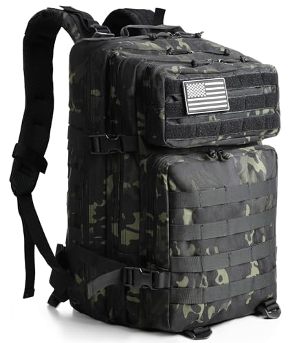 Saboos Military Tactical Backpack for Men 45L Molle Army 3 Days Assault Pack Bug Out Bag Water Resistant