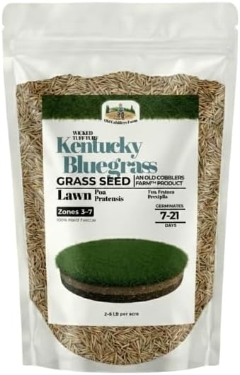 Old Cobblers Farm™ Wicked Tuff Turf Kentucky Bluegrass (Grasses) - Premium Cool-Season Lawn Seed for Thick, Lush, Long-Lasting Turf (5lbs|10lbs|15lbs|20lbs) (20lbs)