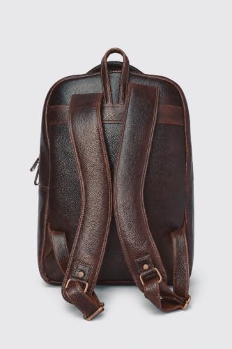 Image of Full-Grain Natural Genuine Pure Leather Laptop Backpack Bags for Mens Man and Women College Office Use Daypack Travel 16 Inch, Size: H-16 X L- 10 X W- 5 Inches