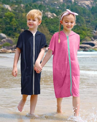 Image of BesserBay Boys Girls Swim Cover Up Terry Cloth Swimwear