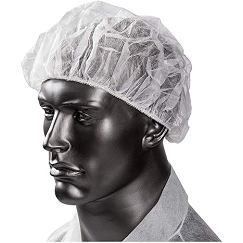 WhopperIndia Disposable Bouffant Caps 100 Pcs,21inches Hair Net, Elastic Dust Cap for Food Service, Kitchen Head Cover (White) Cover