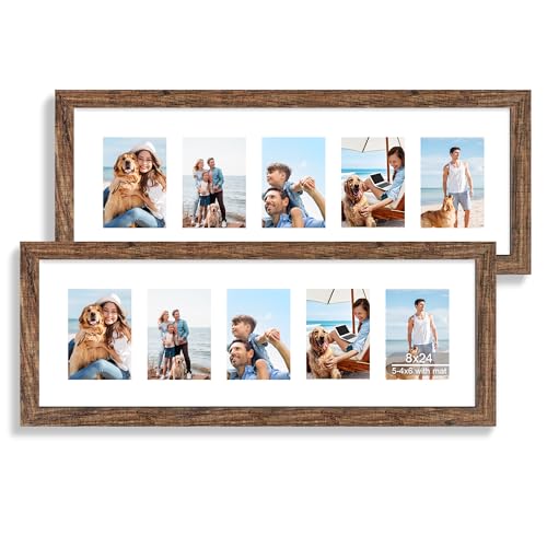 Hongkee set of two 8x24 long collage picture frames