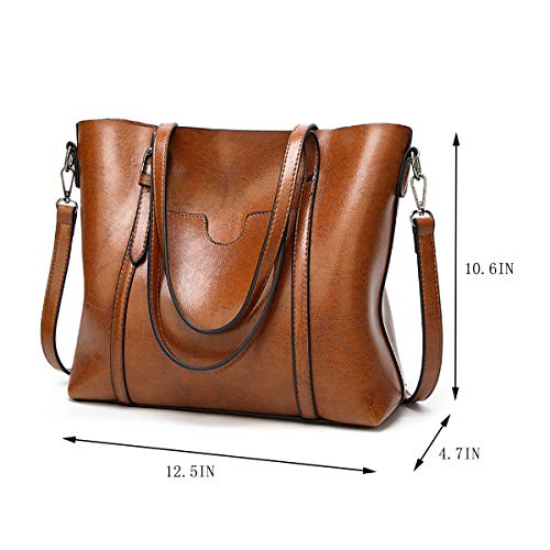 Bolso para mujer con asas y bandolera de cuero PU miniatura 3