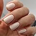 Modelones White Press on Nails, Short Square Fake Nails, Reusable Nail Kit with Nail Glue Adhesive Tabs Mini Nail File, Fall Halloween Nails Press Ons 32Pcs16 Sizes, Women Girl Gift