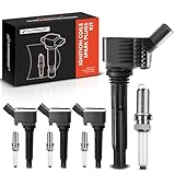 A-Premium Set of 4 Ignition Coil Pack and Iridium Spark Plugs Compatible with Volkswagen Jetta Passat Golf Beetle Audi A3 A4 A5 A6 TT Quattro Q5 Q7 2.0L