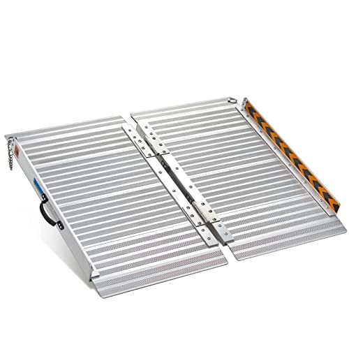 Rampas para Silla de Ruedas, gardhom Rampas de Carga Portátiles Plegables Antideslizantes Rampa Silla de Ruedas para Umbrales 92CM Carga de 362kg