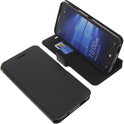 foto-kontor Housse Compatible avec Alcatel One Touch Idol 4 Pro Style Livre Noir Coque de Protection Portefeuille