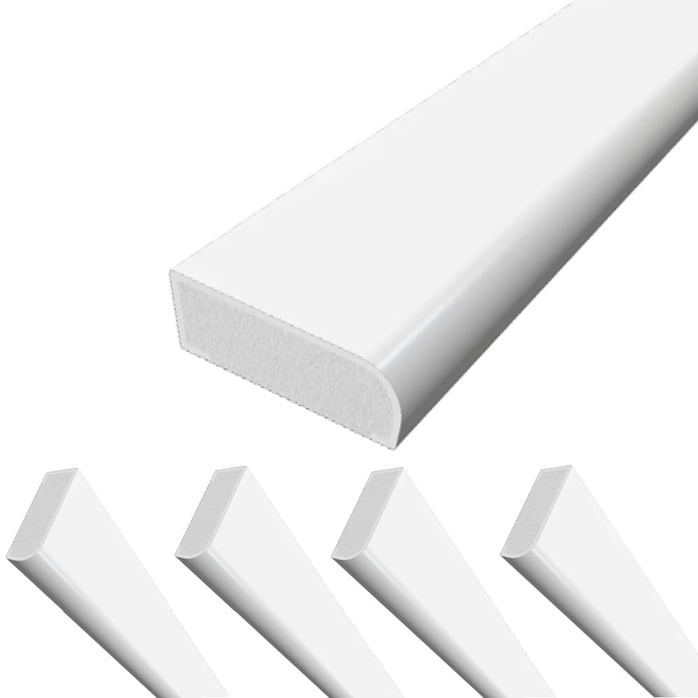 Virtual Plastics White 30Mm Cloaking Fillet Architrave Trim - Plastic Finishing Trim For Windows And Doors - 1.25M Lengths - 5 Length Pack