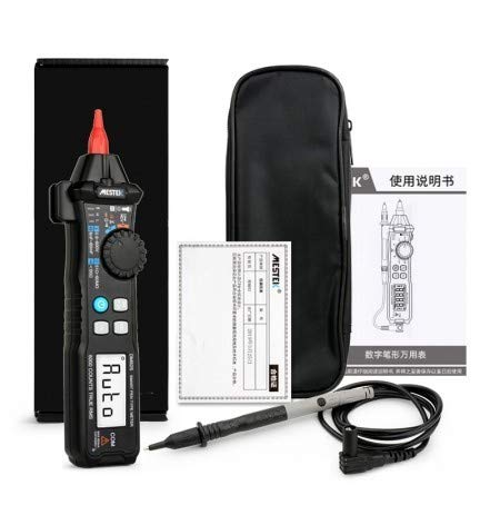 MESTEK DM92S Multimeter with its accessories including test leads, carrying pouch, and manual