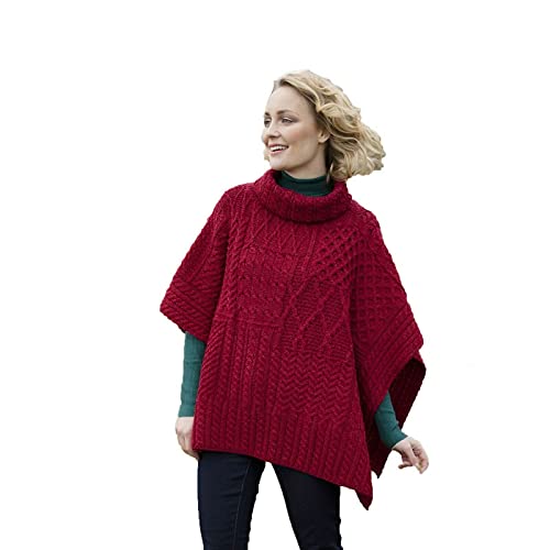 The Irish Store - Irish Gifts from Ireland 100% Irish Merino Wool Patchwork Aran Cowl Cape.