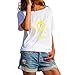 Zldhxyf Top Palestra Donna Fitness T-Shirt Girocollo Allentata a Maniche Corte con Maniche Corte e Maniche Corte Stampate Nuove estive da Donna Pigiami Estivi Sexy