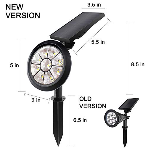 Lepord 2 Sets 9 LED Solar Spotlights Outdoor Solar Lights Waterproof Color Spot Lights for Garden Landscape Spotlights Dark Sensing Auto On/Off Solar Up Lights for Yard Patio Lawn
