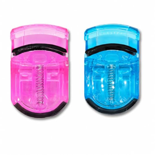 Image of Mini Eyelash Curler Set, 2-Pack Foldable Lash Curlers, Pink and Blue