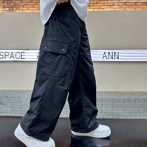 Boys Camo Pants Kids Pull on Elastic Waist Casual Loose Jogging Bottoms Elastic Cuffed Cargo Joggers 14-15 Years4