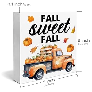Falldecorpumpkintruckwoodenboxsignfallsweetfalldecorationsrustichomedeskshelftabletopdecor5x5inches  Urban Country Home Decor Fall decor pumpkin truck wooden box sign fall sweet fall decorations rustic home desk shelf tabletop decor 5 x 5 inches  urban country home decor
