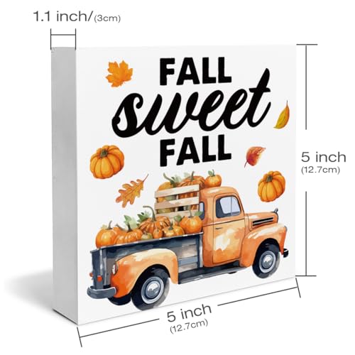 Falldecorpumpkintruckwoodenboxsignfallsweetfalldecorationsrustichomedeskshelftabletopdecor5x5inches  Urban Country Home Decor Fall decor pumpkin truck wooden box sign fall sweet fall decorations rustic home desk shelf tabletop decor 5 x 5 inches  urban country home decor