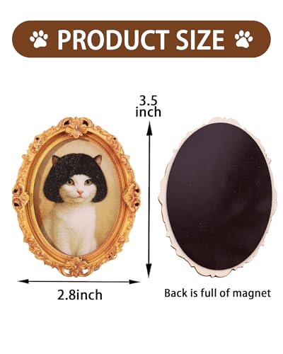 Imán decorativo para refrigerador con diseño de gato retro miniatura 6