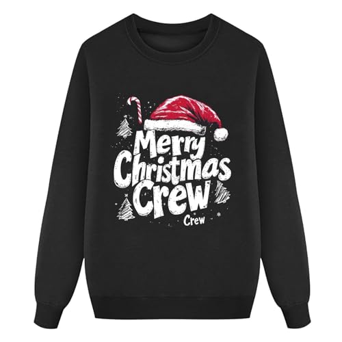 JHOKCI Matching Family Ugly Christmas Sweaters, Cute Long Sleeve Crew Neck Xmas Sweater Funny Print Pullover Top for Family