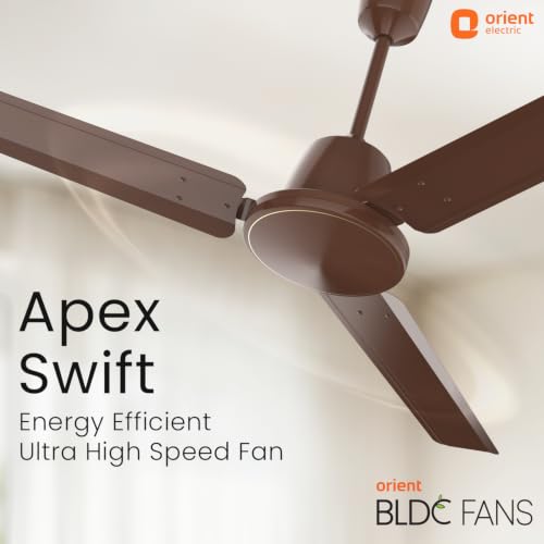 Image of Orient Electric Apex Swift 1200mm BLDC Ceiling Fan with Remote | BEE 5 Star Rated | High Speed, Energy Saving Motor | 210 CMM Air Delivery | Inverter Compatible | 3 Year Warranty by Orient |Clay Brown
