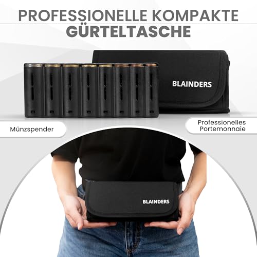 BLAINDERS - Kellnertasche mit Münzsortierer Euro und Gürtel Verstellbarer, Kellnerportemonnaie mit Münzspender, Taxi Geldbörse sehr Widerstandsfähiges
