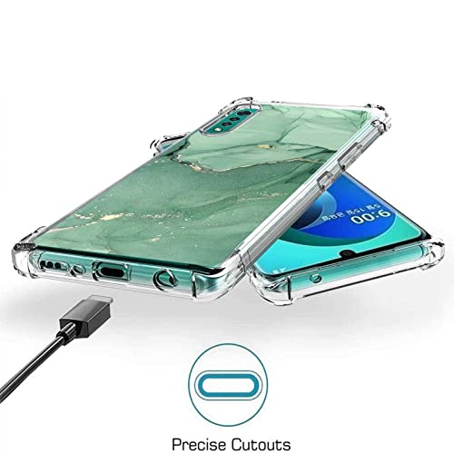 Exanor Editice Compatible With Lg Velvet 5G Uw/Lg Velvet 5G / Lg Velvet 4G Case, Green Sparkle Marble Golden Glitter Unique Design For Lg Case Men Women Girls,Soft Tpu Graphic Case For Lg #TOP3