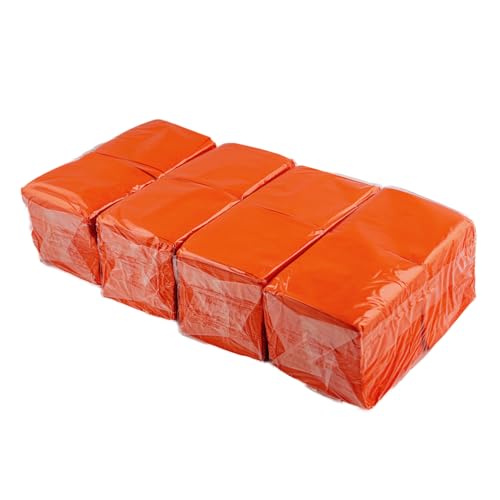 Hostelnovo - 600 szt. pomarańczowych serwetek stołowych - papier jednorazowy - mikrokropka, 10 x 10 cm (po złożeniu) i 20 x 20 cm (po rozłożeniu) - Idealne na imprezy cateringowe, barowe i przyjęcia