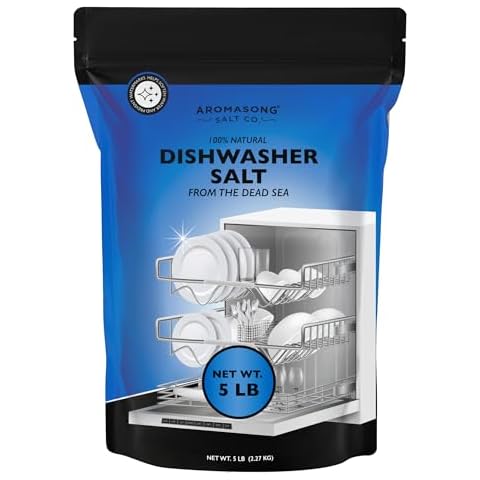 Aromasong Dishwasher Salt 5 LB - 100% Natural Water Softening Agent for Cleaner Dishes & Washer Reactivation. Compatible with Bosch, Miele, Whirlpool, Thermador and More (packaging may vary) Cover