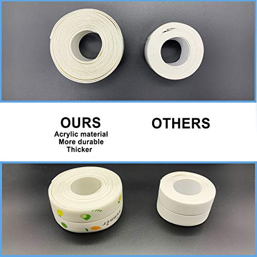 2Pcs Caulk Strip, 1.5" X 10.5Ft Self Adhesive Caulking Tape, Pvc Adhesive Caulk Sealing Tape For Kitchen Bathtub Shower Toilet #TOP4