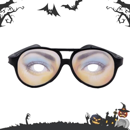 Ruwshuuk Lustige Brillen – Halloween-Trick-Spielzeug, lustige Augenbrille, Augen-Verkleidung, Brillen, Gags & praktisches Scherzspielzeug für Halloween-Narren