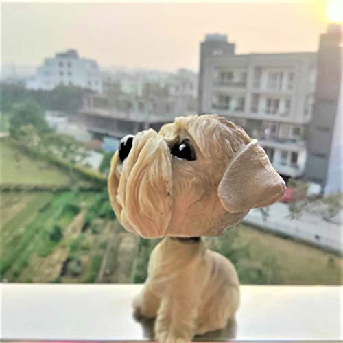 Image of Awestuffs Dog Bobblehead Resin Bobblehead Action Figure for Car, Desk, Office, Home Decor (Schnauzer)