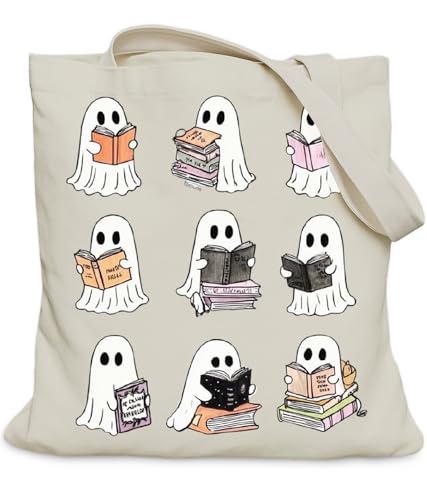 Image of Book Lovers Gifts Tote Bag for Bookish Readers, Aesthetic Book Tote Bag for Librarian, Medium Size with Inner Pocket