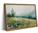 Jesus Leaves the 99 Sheep Wall Art, Christian Jesus and Lamb Pictures Wall Decor Paintings, 3D Sandstone Textured The Lost Lamb Religious Prints for Living Room Bedroom Prayer Room 12x16 inch Framed