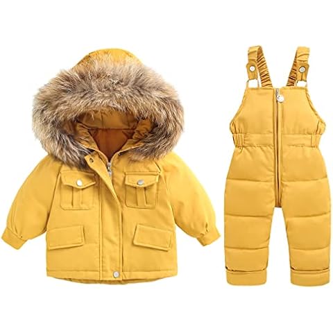 Mokitoni Toddler Boy Snowsuit Baby Snow Bib Pant and Jacket Winter Girl Coat Kids Clothes Cover