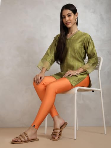 Image of TWIN BIRDS Shimmer Leggings for Women | Shiny Stretch Ethnic Wear Pants