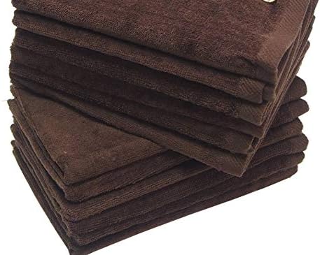 4 Pack 11" x18" Brown Fingertip Towels 100% Cotton- Terry-Velour