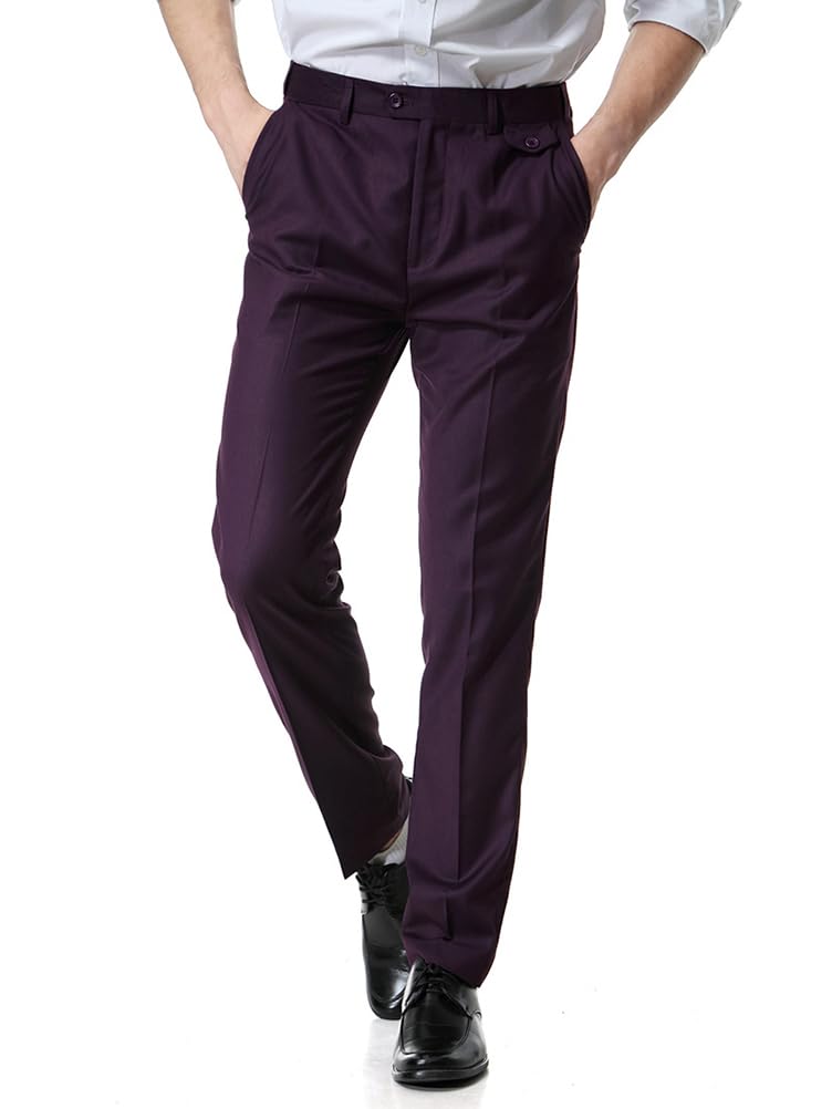 Pantalons de Costume pour Homme Pantalon de Robe Élégant Coupe Droite Pantalon de Travail Pantalon Habillé Rétro Chino Pantalon d'affaire à Utiliser au Bureau, au Travail