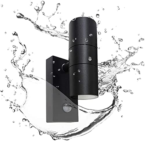 ASDNN Suitable for Garden Terraces Of Villas and Hotels,Up and Down Double Headed Wall Lamp,with Human Body Induction Function,outdoor Waterproof Wall Lamp (white light) photo 2