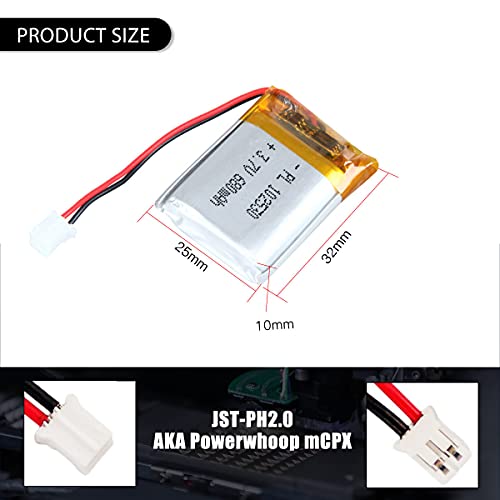 3.7V 680Mah 102530 Lipo Battery Rechargeable Lithium Polymer Ion Battery Pack With Jst Connector #TOP1